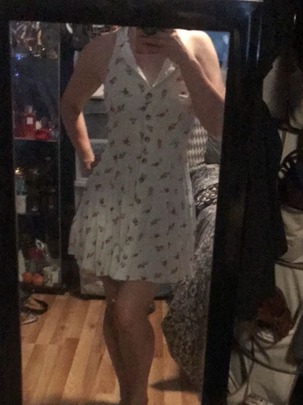 Forever 21 Light Blue Floral Button Front Mini Dress Size Small